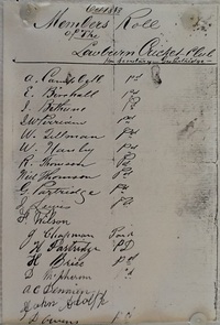 The members roll. Lowburn cricet team 1883. 